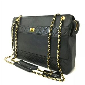 CHANEL 2.55 CC Logo Business Laptop Briefcase Bag